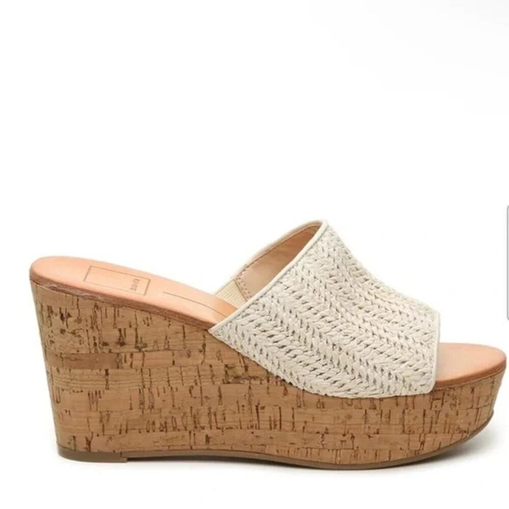 Dolce Vita Cream Woven Cork Wedge Sandals